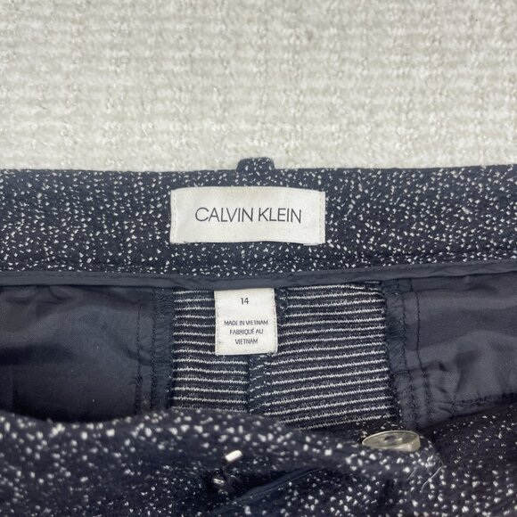 Calvin Klein Dark Black & White Dot AOP Dress Pants Women’s Size 14 Read* - Picture 10 of 15